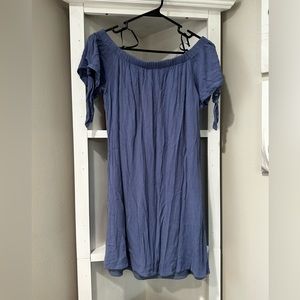 Women’s blue off the shoulder dress, size medium